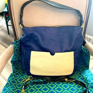 EUC All Leather Oryany Color Block Adele Shoulder Bag with Crossbody